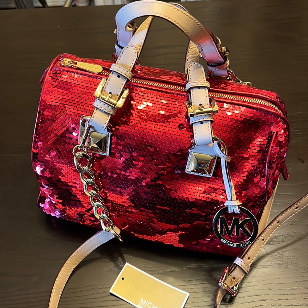 Michael Kors Red Sequins GRAYSON BAG